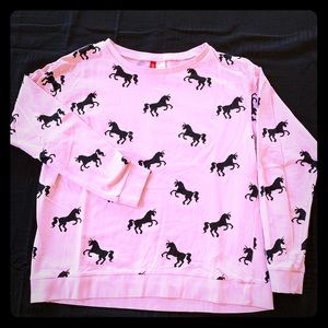 H&M unicorn pullover sweatshirt.
